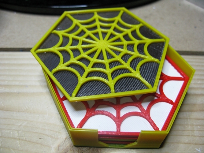 Spider's Web Coasters 3D Print 19464
