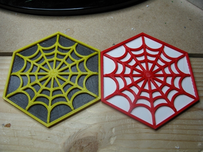 Spider's Web Coasters 3D Print 19465