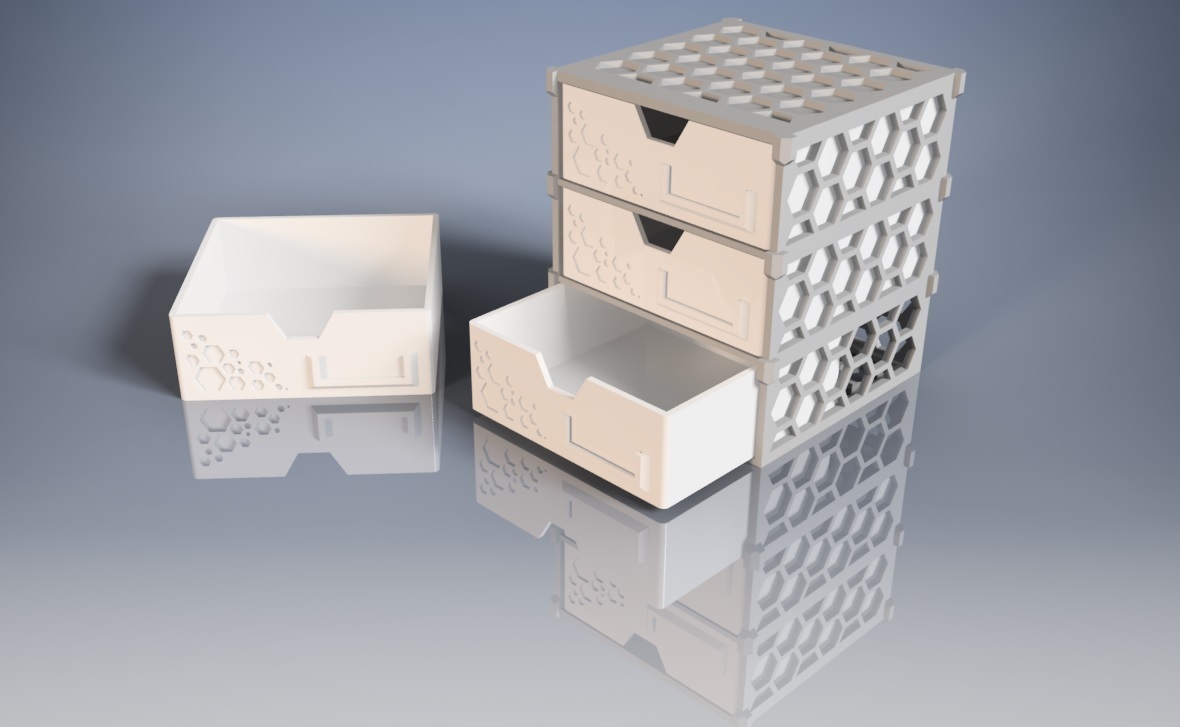 3D Printed Modular Drawer-Box hexagonal pattern Birdz | Pinshape