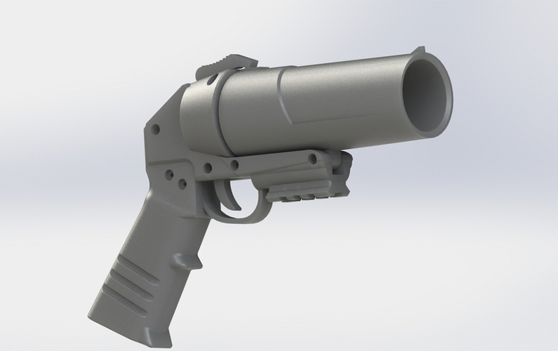 3d Printed Grenade Launcher 40mm For Airsoft By Alemariano Pinshape