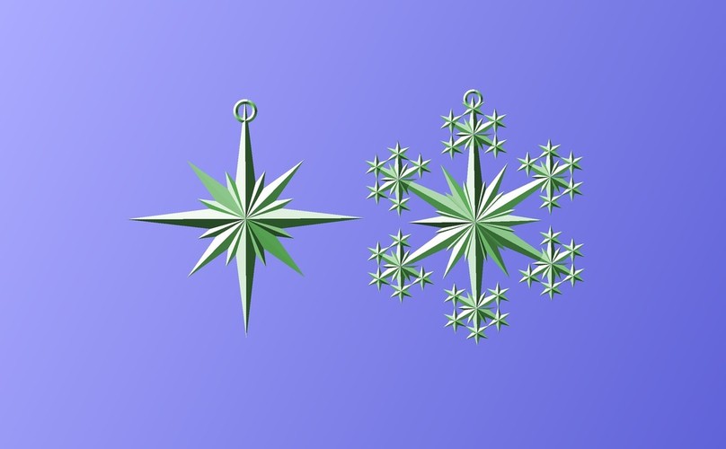 Star and Snowflake Star Ornament 3D Print 19514
