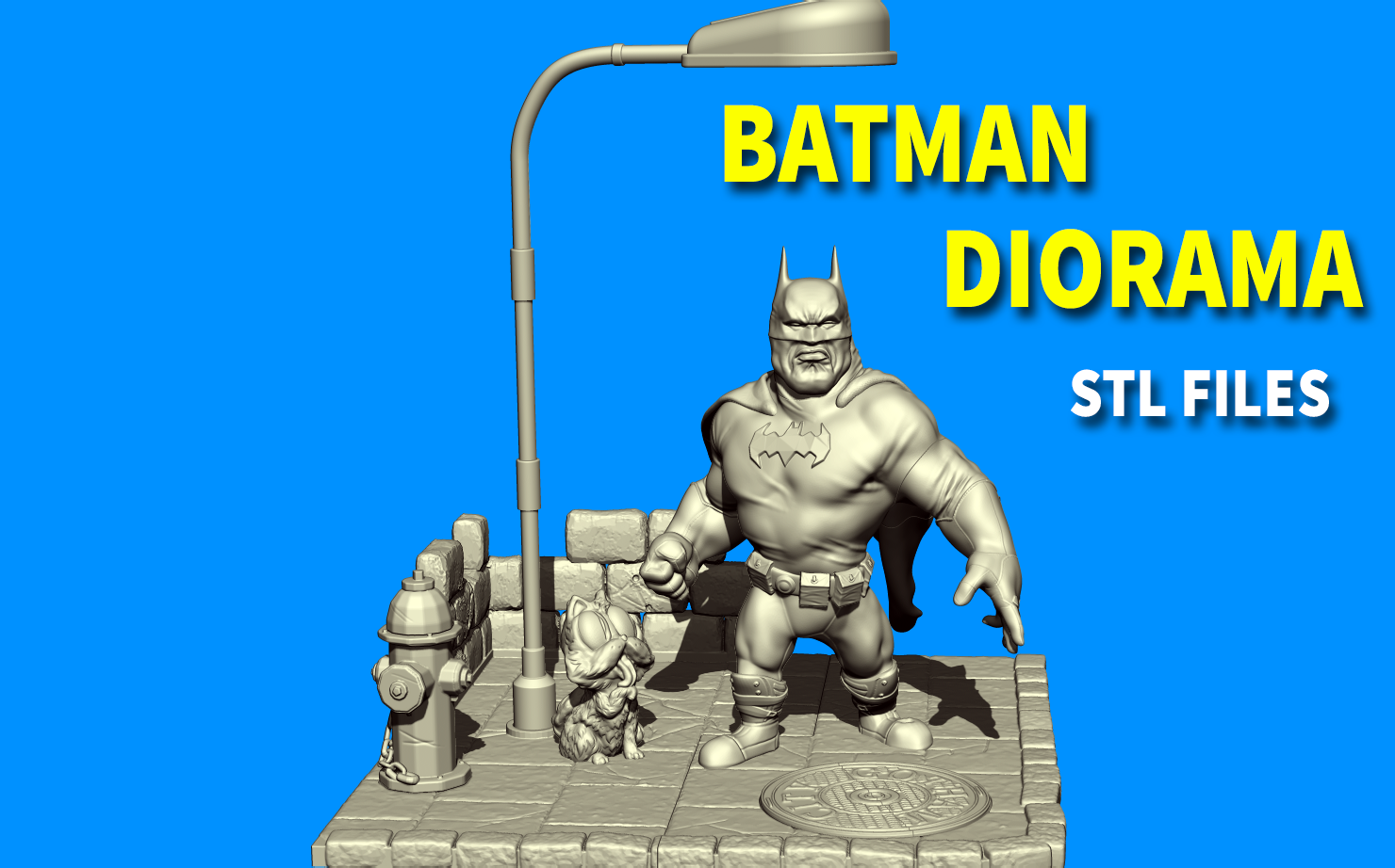 3D Printed Batman cartoon - diorama by Ruds3D | Pinshape