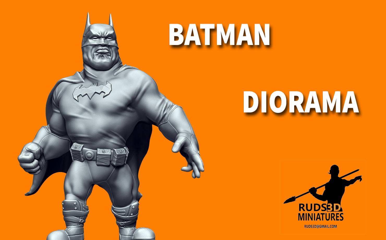 3D Printed Batman cartoon - diorama by Ruds3D | Pinshape