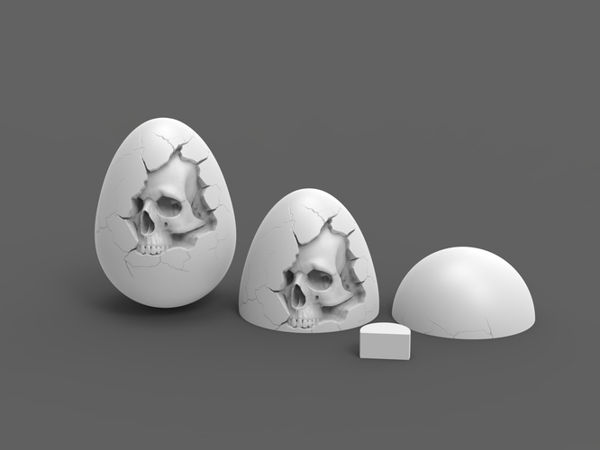 Skull Easter Egg 3D Print 195283
