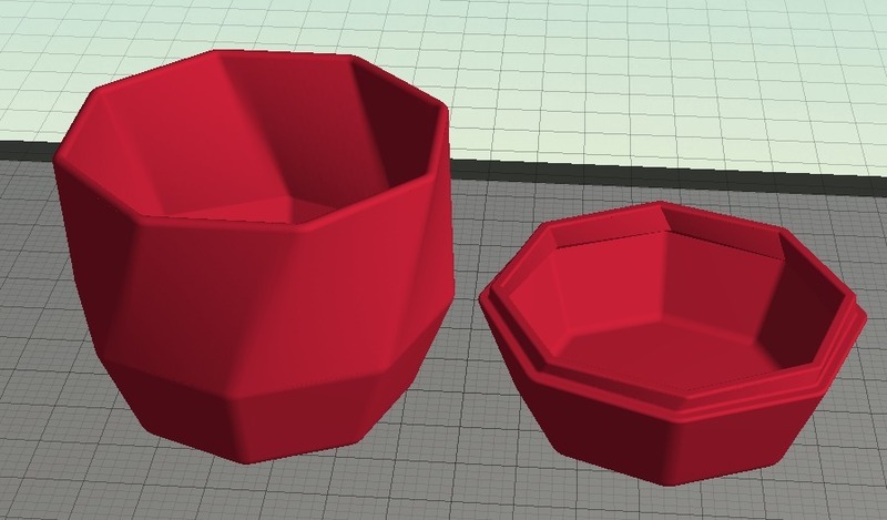 Twisted Octagonal Pot with Lid