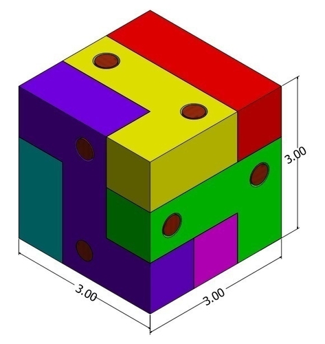 Block and Pin Puzzle 3D Print 195498