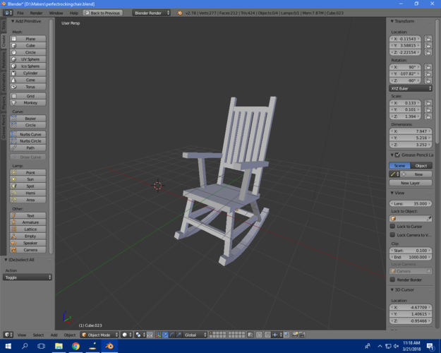 Rocking Chair 3D Print 195531