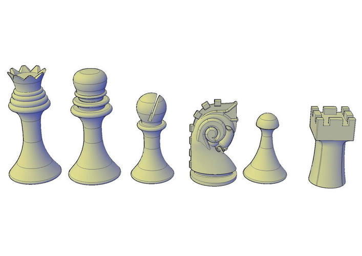 Duchamp Chess Set support free 3D Print 195547