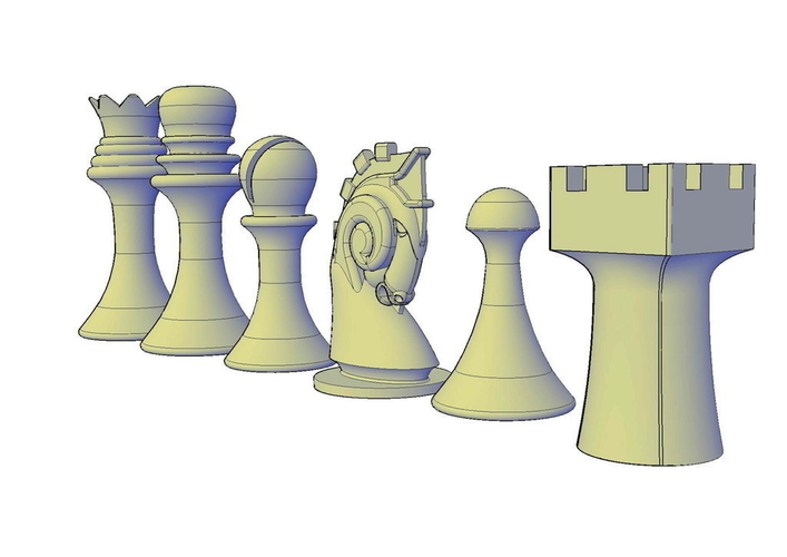 Duchamp Chess Set support free 3D Print 195548