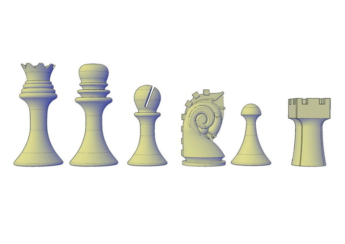 Duchamp Chess Set support free 3D Print 195549