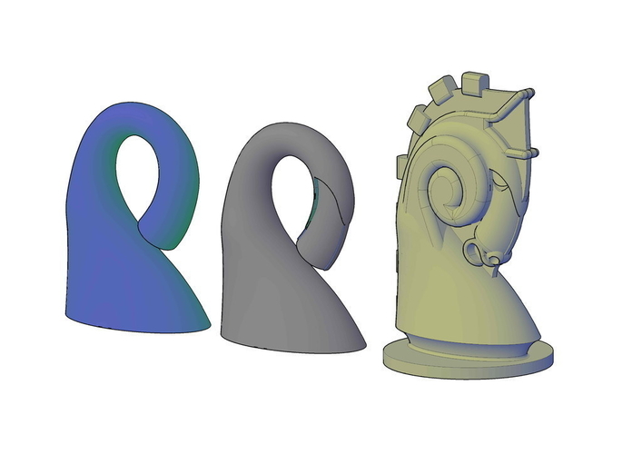 Duchamp Chess Set support free 3D Print 195551