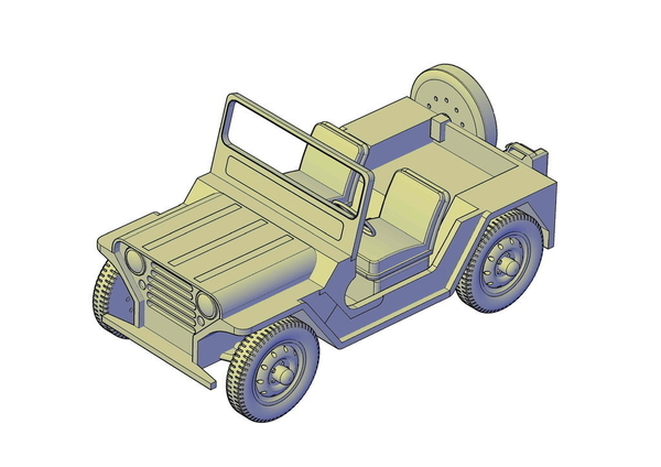 Medium Jeep  M151 Mutt 3D Printing 195580