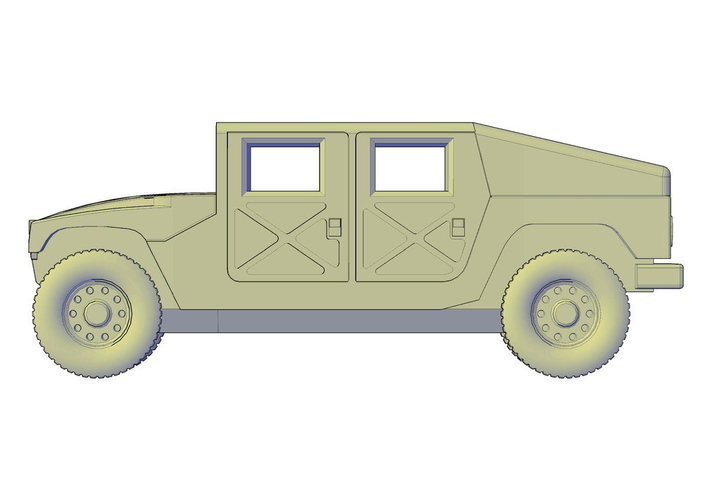 HMMWV Hummer H1 Military Slantback 3D Print 195643