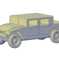 Small Hummer H1 double cabine pickup 3D Printing 195657