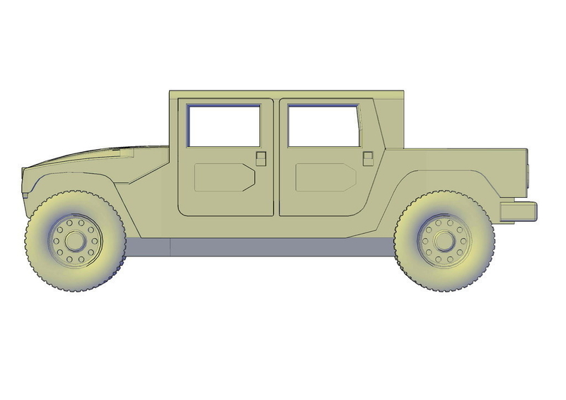 Hummer H1 double cabine pickup - Pinshape