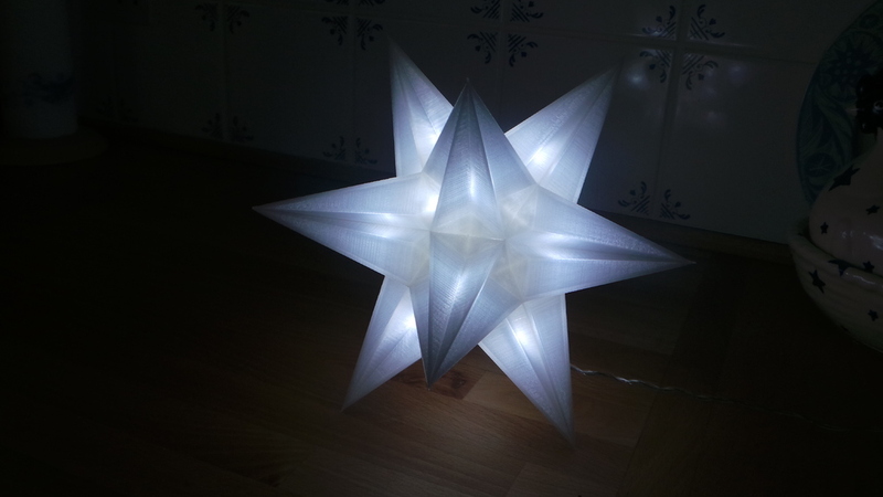 USB Christmas star - No Glue + LED holes