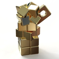 “CRAZY CUBES” GOLDEN STEEL PENDANT MINI EDITION - Thumbnail 1