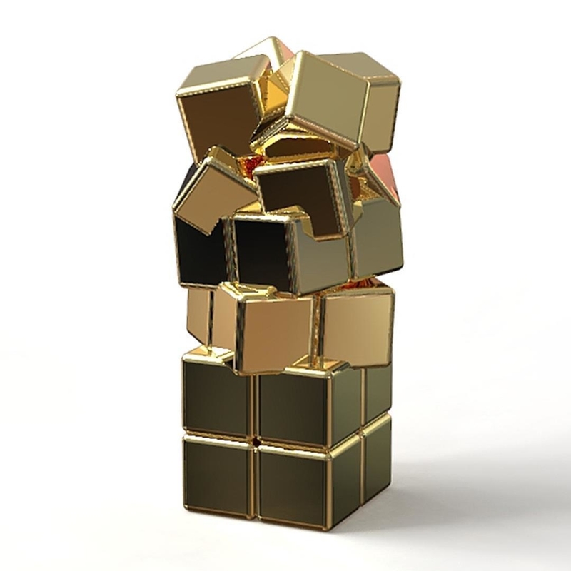 “CRAZY CUBES” GOLDEN STEEL PENDANT MINI EDITION