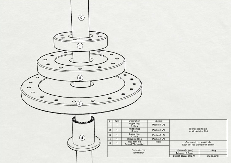 Dremel tool holder with 40 slots for dremel Workstation