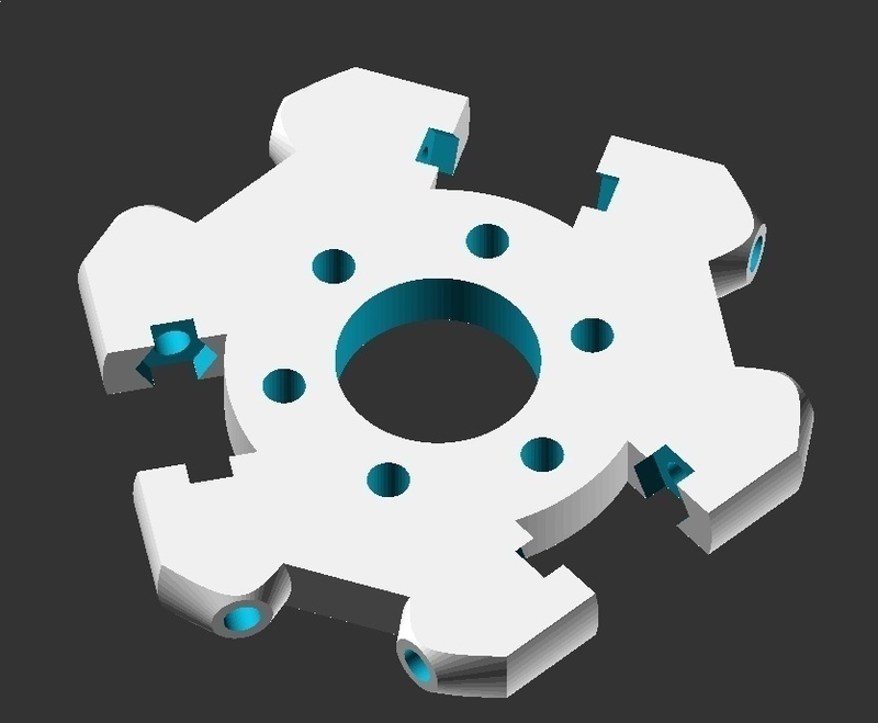 Kossel mini Effector for E3d v6 Hotend