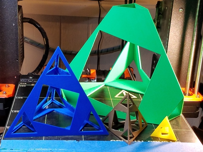 Caged Tetrahedron puzzle 4X 3D Print 196379