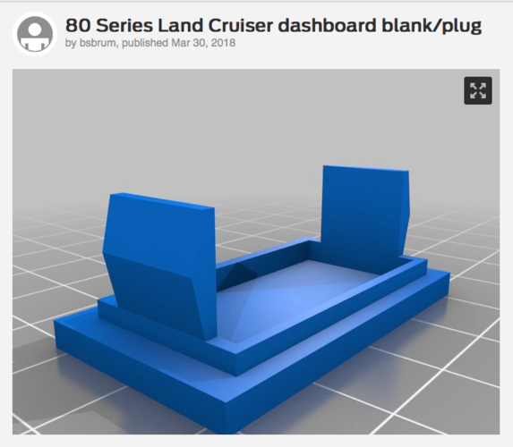 80 Series Land Cruiser dashboard blank plug 3D Print 196518