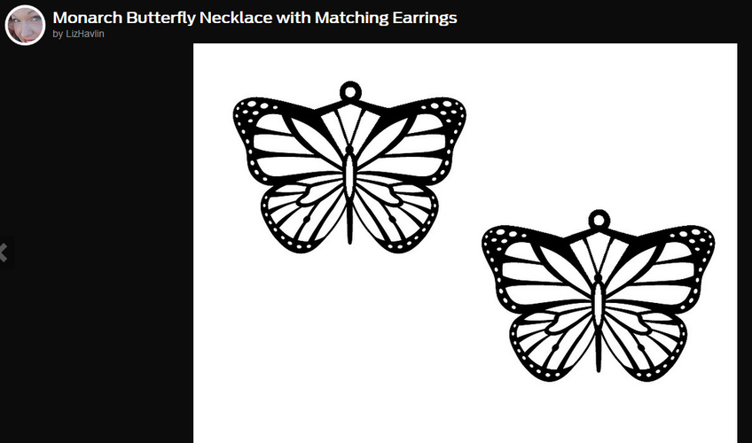 Butterfly Earrings  3D Print 196643