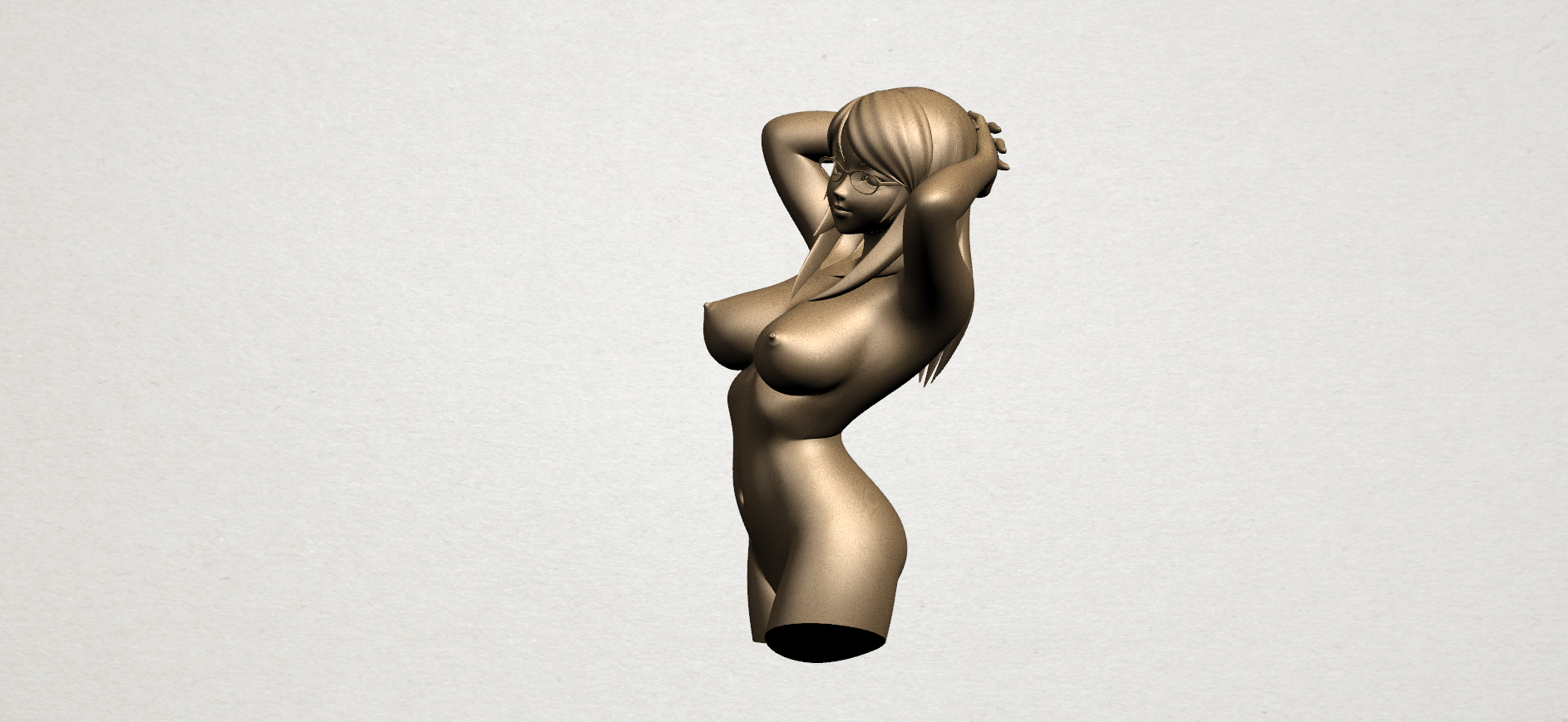 3D Printed Naked Girl 01- half body by miketon_mike | Pinshape