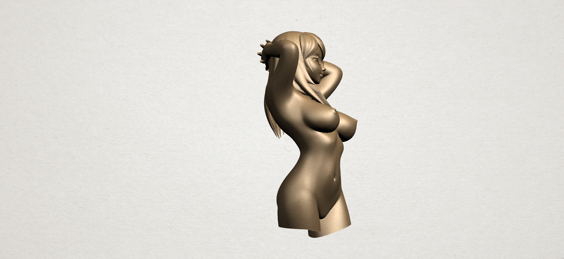 3D Printed Naked Girl 01- half body by miketon_mike | Pinshape