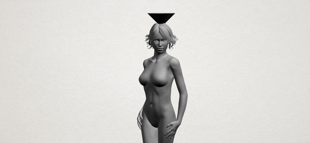 Naked Girl with Vase on Top 01 3D Print 197237