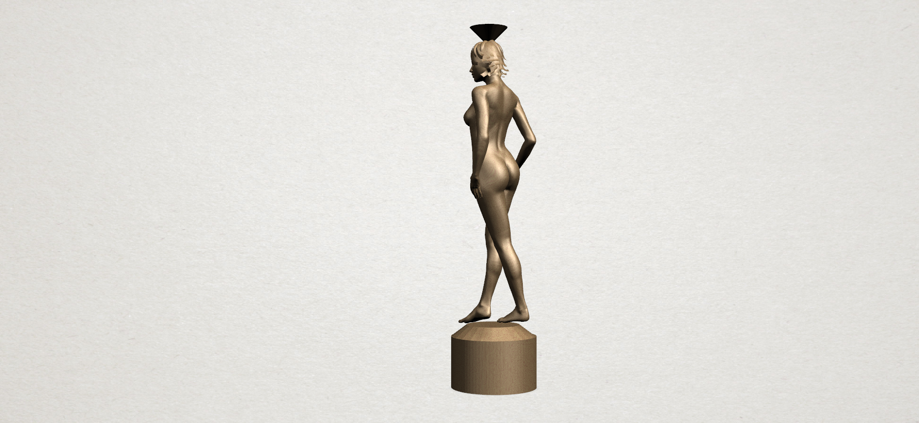 3D Printed Naked Girl with Vase on Top 01 by miketon_mike | Pinshape