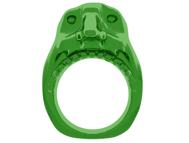 Tiki Face Ring 3D Print 197498