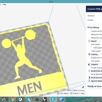 Gym fitness crossfit Bathroom Signs 3D print model - Thumbnail 3