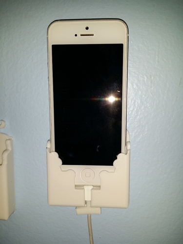 Cloudguy iphone 5 Wall Dock w/charger asset 3D Print 198279
