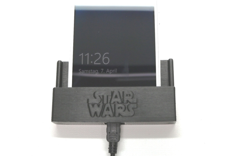 Phone wall mount incl. Star Wars logo 3D Print 198606