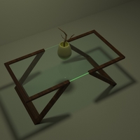 Wood and Glass Table - Thumbnail 1