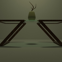 Wood and Glass Table - Thumbnail 2