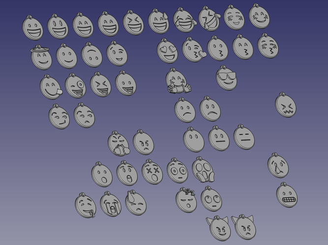 Emoji faces keychain 3D Print 199325