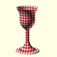 Checked Gingham 2 Part Picnic Parisian Goblet - Thumbnail 3