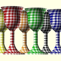 Checked Gingham 2 Part Picnic Parisian Goblet - Thumbnail 5