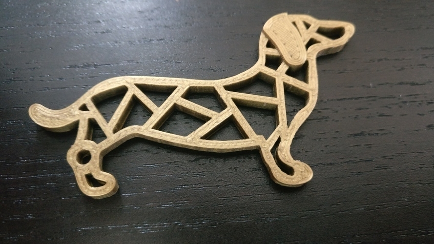 Dachshund keychain 3D Print 199545