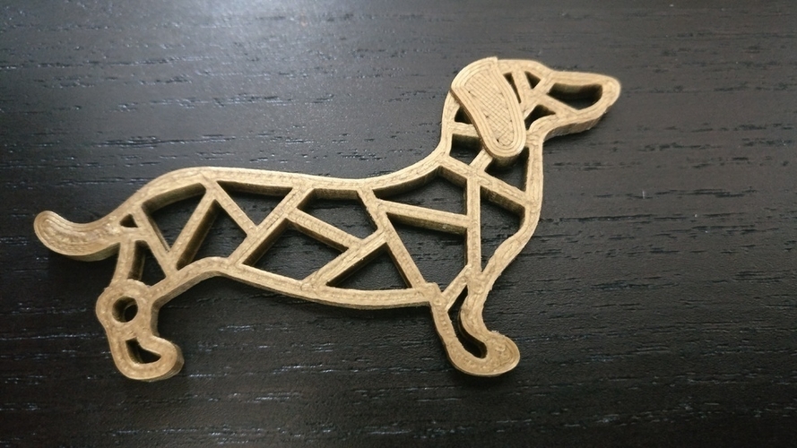 3D Printed Dachshund keychain by Hoffa | Pinshape