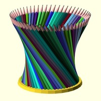 Hyperboloid with base, desktop pencil holder - Thumbnail 2