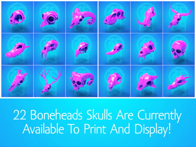 Boneheads: Display Mount - PROMO - via 3DKitbash.com 3D Print 19989
