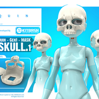 Small Quin G1: Skull Mask - 3DKitbash.com 3D Printing 19999