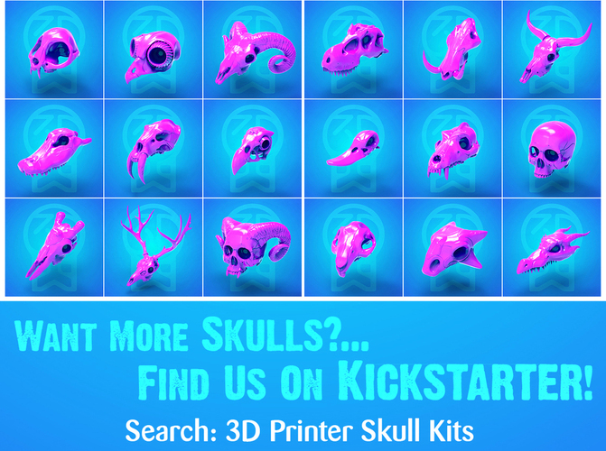 Boneheads: Raven - Skull Kit - PROMO - 3DKitbash.com 3D Print 20002