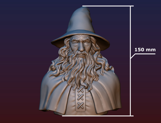 Gandalf Bust 3D Print 200096