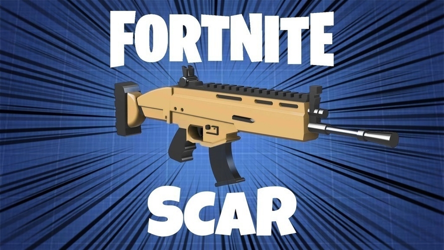 Fortnite Legendary SCAR (Full Sized, Smaller Pieces) 3D Print 200125