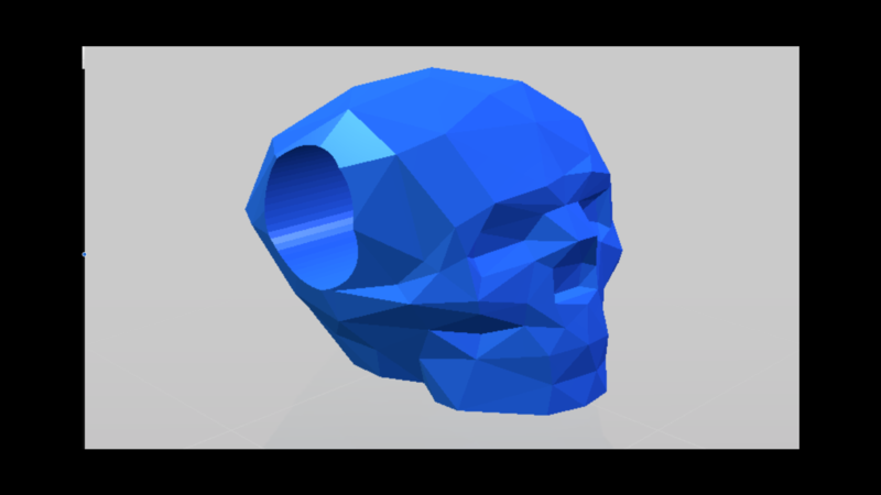 low poly skull bead for paracord