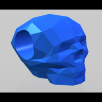 Small low poly skull bead for paracord 3D Printing 200150